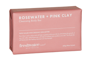 Fresh water farm Rosewater + Pink Clay Cleansing Body Bar 200g