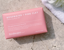 Load image into Gallery viewer, Fresh water farm Rosewater + Pink Clay Cleansing Body Bar 200g
